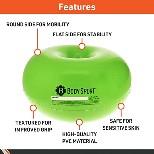 Body Sport Donut Ball – Durable, Inflatable Exercise Ball for Balance & Stability Training, Yoga, & Pilates Workouts – Use in Home, Office, Gym, or Classroom - Image 7