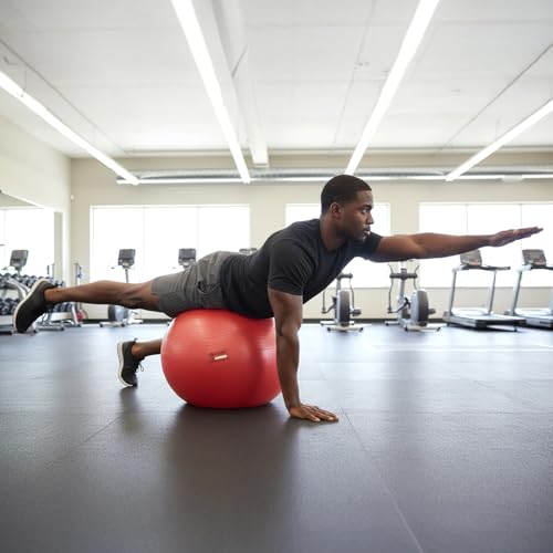 Body Sport Exercise Ball with Pump for Home, Gym, Balance, Stability, Pilates, Core Strength, Stretching, Yoga, Fitness Facilities, Desk Chairs - Image 8
