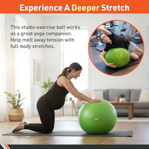 Body Sport Slow Release Pregnancy Exercise Ball with Pump for Home & Gym - Exercise Equipment for Yoga, Pilates, Stability, Pregnancy, and Core Training - Image 5