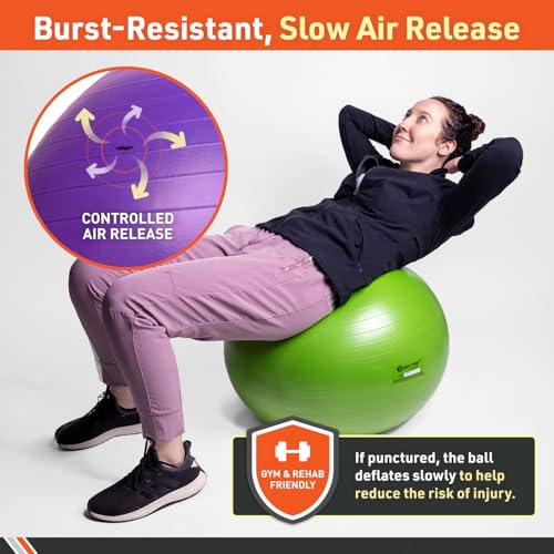Body Sport Slow Release Pregnancy Exercise Ball with Pump for Home & Gym - Exercise Equipment for Yoga, Pilates, Stability, Pregnancy, and Core Training - Image 6
