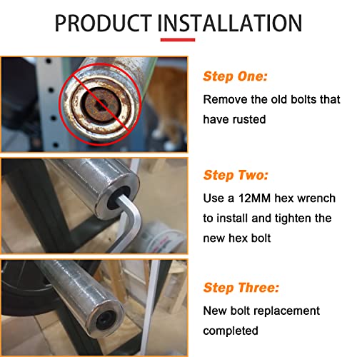 Bonbo Hex Bolts Fit for Bars of Olympic, Curl Bars, Tricep, Dumbbell(2-Pack) - Image 5