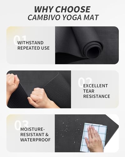 CAMBIVO Yoga Mat for Women and Men, Extra Long and Wide Exercise Mat(72"x48"/84"x30"), Large Non Slip Workout Mat for Yoga, Pilates, Fitness, Barefoot Workouts, Home Gym Studio - Image 5