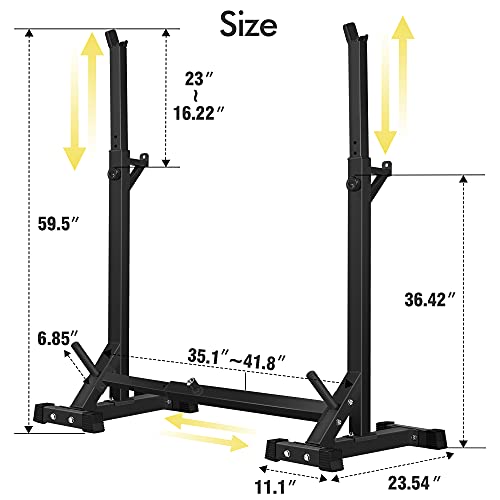 CANPA Adjustable Squat Rack Stand Multi-Function Barbell Rack Weight Lifting Gym Dumbbell Racks Home Gym Bench Press Rack Dumbbell Racks Stands 600Lbs - Image 4