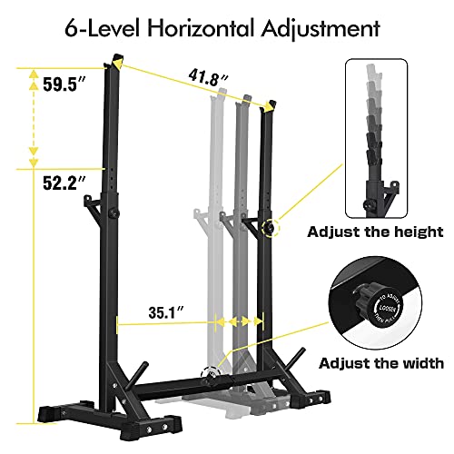 CANPA Adjustable Squat Rack Stand Multi-Function Barbell Rack Weight Lifting Gym Dumbbell Racks Home Gym Bench Press Rack Dumbbell Racks Stands 600Lbs - Image 5