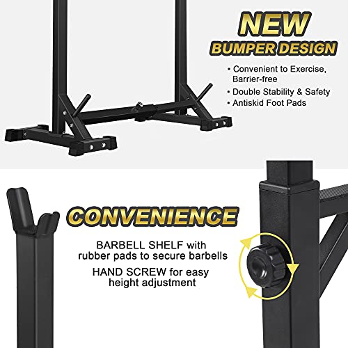 CANPA Adjustable Squat Rack Stand Multi-Function Barbell Rack Weight Lifting Gym Dumbbell Racks Home Gym Bench Press Rack Dumbbell Racks Stands 600Lbs - Image 7