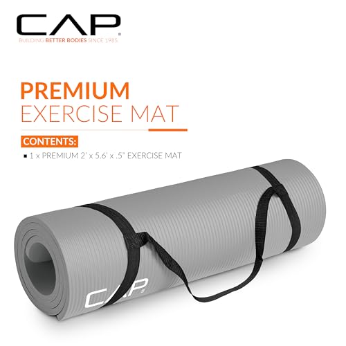 CAP Barbell 1/2-Inch High Density Exercise Yoga Mat with Strap | Multiple Options - Image 3