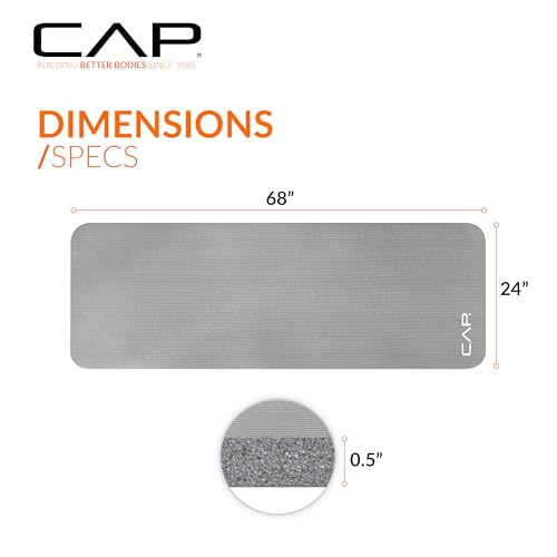 CAP Barbell 1/2-Inch High Density Exercise Yoga Mat with Strap | Multiple Options - Image 5