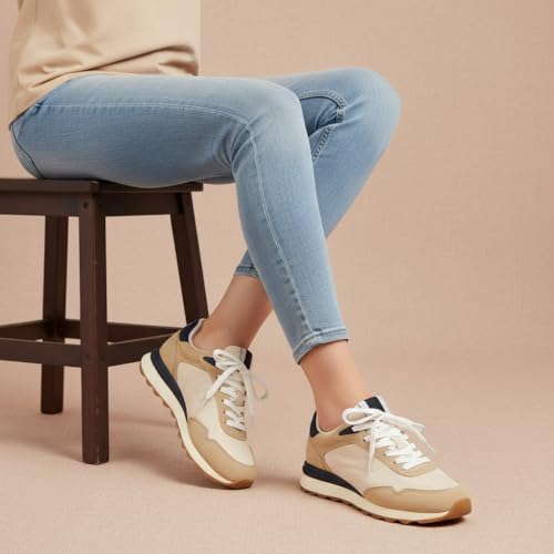 CUSHIONAIRE Women's Kicks lace up Nylon Sneaker +Comfort Foam, Wide Widths Available - Image 7