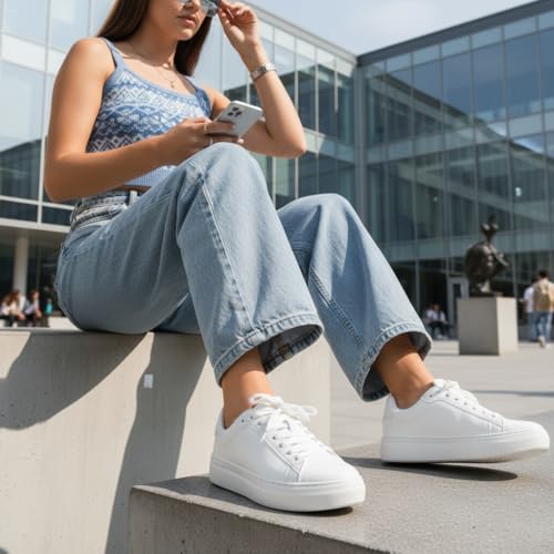 CUSHIONAIRE Women's ROC lace up Sneaker +Comfort Foam, Wide Widths Available - Image 3