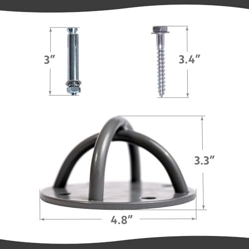 Ceiling Hooks - Industrial Strength Hold Up to 600 lbs, Includes Anchors & Bolts Yoga Starter Set - Suitable for Gym Rings, Suspensions, Indoor/Outdoor Use - Image 3