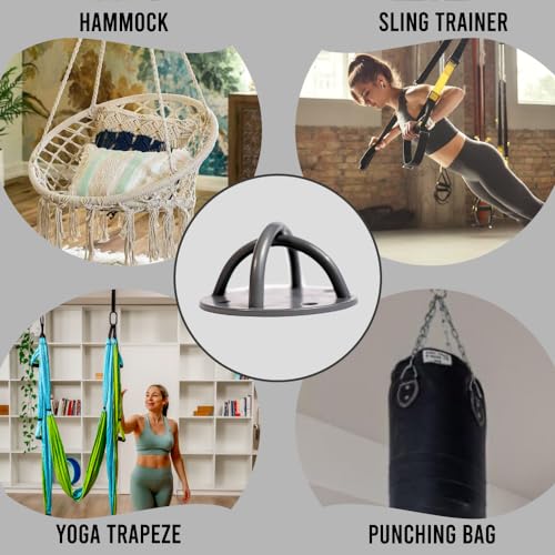 Ceiling Hooks - Industrial Strength Hold Up to 600 lbs, Includes Anchors & Bolts Yoga Starter Set - Suitable for Gym Rings, Suspensions, Indoor/Outdoor Use - Image 6