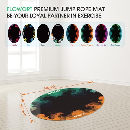 Cheete Jump Rope Mat Large Rubber Exercise Mat Indoor Outdoor Shock Absorbing Mat Non-Slip Oval Design for Floor & Rope Protection, Workout Mats for Home Gym Flooring - Image 4