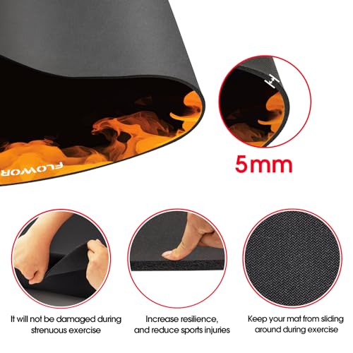 Cheete Jump Rope Mat Large Rubber Exercise Mat Indoor Outdoor Shock Absorbing Mat Non-Slip Oval Design for Floor & Rope Protection, Workout Mats for Home Gym Flooring - Image 5