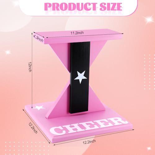 Chunful Cheerleading Balance Trainer 12.2 x 13.19 Inch Wood Wooden Cheer Stunt Training Stand Equipment Cheer Flyer Stand for Flexibility Core Strength and Coordination Training - Image 3