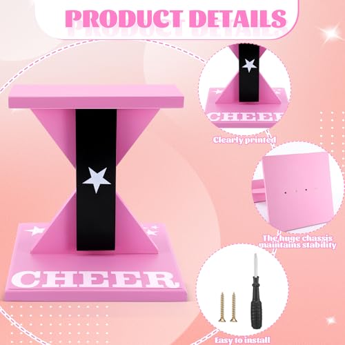 Chunful Cheerleading Balance Trainer 12.2 x 13.19 Inch Wood Wooden Cheer Stunt Training Stand Equipment Cheer Flyer Stand for Flexibility Core Strength and Coordination Training - Image 4