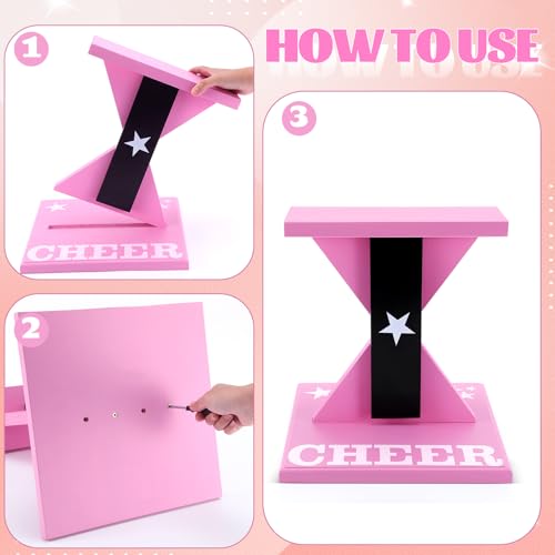 Chunful Cheerleading Balance Trainer 12.2 x 13.19 Inch Wood Wooden Cheer Stunt Training Stand Equipment Cheer Flyer Stand for Flexibility Core Strength and Coordination Training - Image 5