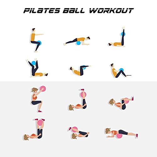 Cikyner Soft Pilates Ball, Small Exercise Ball 9 Inch Mini Gym Ball with Inflatable Straw, Suitable for Pilates, Yoga, Full Body Training, Physical Therapy and Balance improving at Home, Gym & Office - Image 6