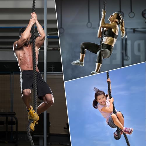 Climbing Rope 1.5 Inch Diameter 10/15 / 20/30 Feet Length Gym Climbing Rope for Workout Fitness & Strength Training, Gym Rope, Exercise Climbing Rope in Black for Adults Outdoor & Indoor - Image 7