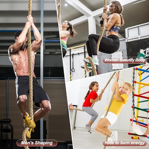 Climbing Rope 1.5 Inch Diameter 10FT 15FT 20FT 25FT 30FT 35FT Gym Climbing Rope for Fitness & Strength Training, Workout Exercises Climbing Rope for Adults Kids Outdoor or Home Indoor - Image 4