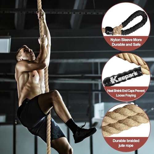 Climbing Rope 1.5 Inch Diameter 10FT 15FT 20FT 25FT 30FT 35FT Gym Climbing Rope for Fitness & Strength Training, Workout Exercises Climbing Rope for Adults Kids Outdoor or Home Indoor - Image 6