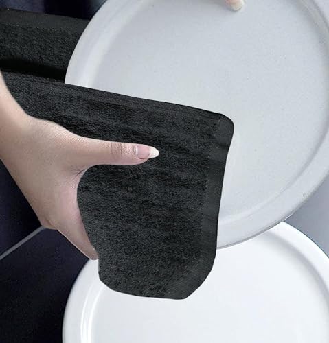 Cotton Washcloths Pack of 50, Size 12x12, Commercial Grade, Absorbent, Soft, Multipurpose Towels for Face, Gym, Kitchen, Hotel, Spa Reusable Fingertip Towels (Black) - Image 6