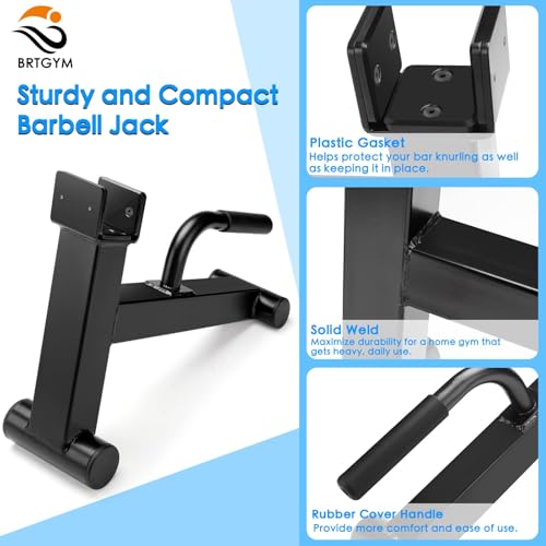 Deadlift Jack Barbell Stand,Carbon Steel Made,Easily Load and Unload 600lb Barbell Plates for Deadlift Exercise, Weight Training, Home Gym (Black Powder Coated) - Image 4