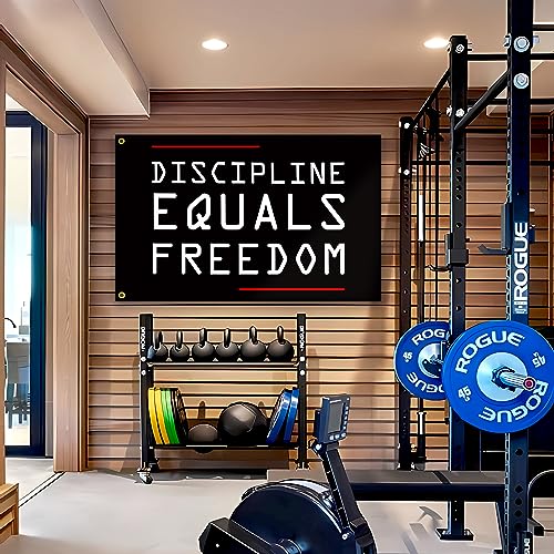 Discipline Equals Freedom Flag 3x5 Ft Motivational Flags for Home Gym Wall Fitness Inspirational Flags for Room College Flag Office Banner Decor - Image 3