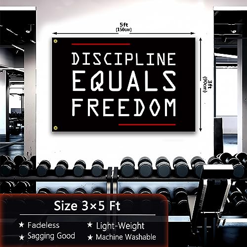 Discipline Equals Freedom Flag 3x5 Ft Motivational Flags for Home Gym Wall Fitness Inspirational Flags for Room College Flag Office Banner Decor - Image 4