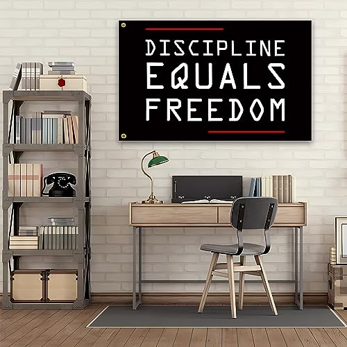 Discipline Equals Freedom Flag 3x5 Ft Motivational Flags for Home Gym Wall Fitness Inspirational Flags for Room College Flag Office Banner Decor - Image 5