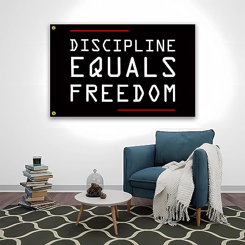 Discipline Equals Freedom Flag 3x5 Ft Motivational Flags for Home Gym Wall Fitness Inspirational Flags for Room College Flag Office Banner Decor - Image 6