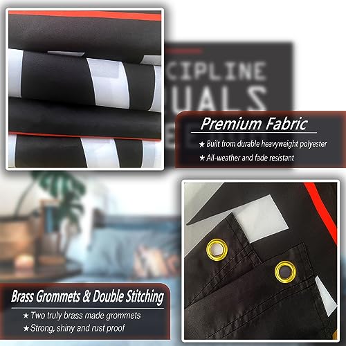Discipline Equals Freedom Flag 3x5 Ft Motivational Flags for Home Gym Wall Fitness Inspirational Flags for Room College Flag Office Banner Decor - Image 8
