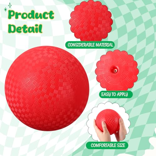 Dodgeballs Inflatable Kickball with Hand Pump Playground Ball Rubber Handball Bouncy Balls for Outdoors Gym Camps Picnic - Image 3