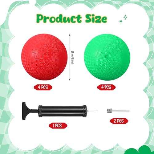 Dodgeballs Inflatable Kickball with Hand Pump Playground Ball Rubber Handball Bouncy Balls for Outdoors Gym Camps Picnic - Image 4