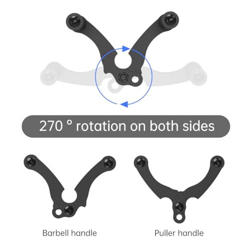 Double D Row,V Bar Landmine Handle Attachment for Barbell Bar, Handle Cable Attachment for Weight Workout with Non-Slip Rubber Handle, Fits Olympic Bars Strength Training Bars,Black - Image 3