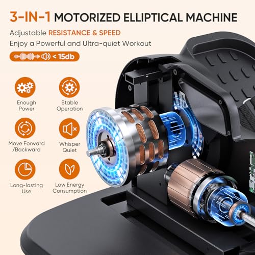 Dripex Under Desk Elliptical Machine, 3-in-1 Electric Leg Exerciser As Seen On TV, 16 Adjustable Speed & Resistance, Seated Pedal Exerciser for Seniors with Remote, Fully Assembled - Image 4