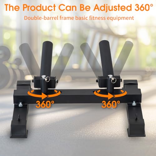 Dual Head and Single Head Landmine Base, 360° Rotating,2 inch - Landmine Base Gym Equipment - T Bar Row Landmine Attachment For Barbell - Home or Small Spaces - T Bar Row Platform for Deadlift Squat Tricep Exercises - Image 3