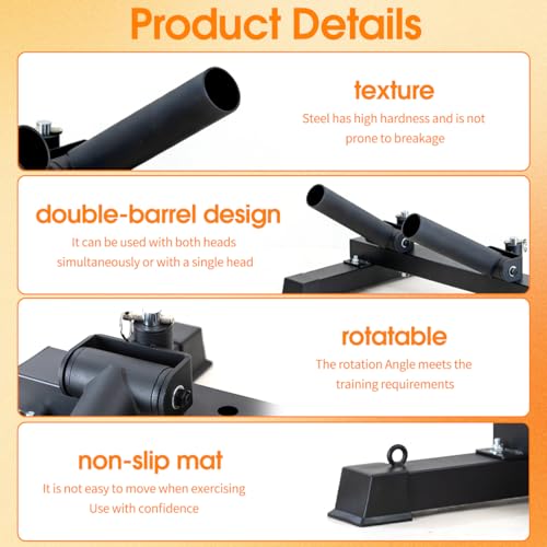 Dual Head and Single Head Landmine Base, 360° Rotating,2 inch - Landmine Base Gym Equipment - T Bar Row Landmine Attachment For Barbell - Home or Small Spaces - T Bar Row Platform for Deadlift Squat Tricep Exercises - Image 5