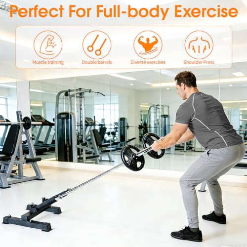 Dual Head and Single Head Landmine Base, 360° Rotating,2 inch - Landmine Base Gym Equipment - T Bar Row Landmine Attachment For Barbell - Home or Small Spaces - T Bar Row Platform for Deadlift Squat Tricep Exercises - Image 6
