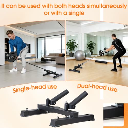 Dual Head and Single Head Landmine Base, 360° Rotating,2 inch - Landmine Base Gym Equipment - T Bar Row Landmine Attachment For Barbell - Home or Small Spaces - T Bar Row Platform for Deadlift Squat Tricep Exercises - Image 7