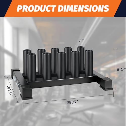 EVERYMATE Vertical Barbell Rack - Heavy-Duty Steel Organizer, Barbell Holder Floor Stand, Fits 2" Olympic Bars with Scratch-Resistant Inserts, Space-Saving for Home/Garage/Commercial Gym - Image 3