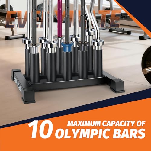 EVERYMATE Vertical Barbell Rack - Heavy-Duty Steel Organizer, Barbell Holder Floor Stand, Fits 2" Olympic Bars with Scratch-Resistant Inserts, Space-Saving for Home/Garage/Commercial Gym - Image 6