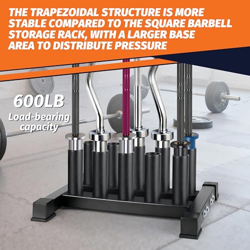 EVERYMATE Vertical Barbell Rack - Heavy-Duty Steel Organizer, Barbell Holder Floor Stand, Fits 2" Olympic Bars with Scratch-Resistant Inserts, Space-Saving for Home/Garage/Commercial Gym - Image 8