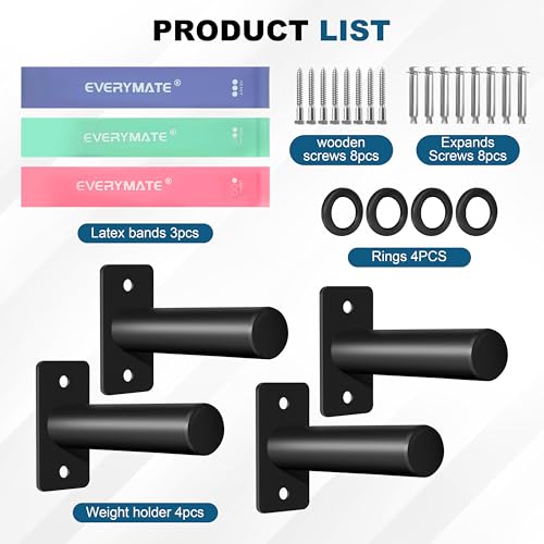 EVERYMATE Weight Plate Rack, Wall Mount Weight Plate Holder for Bumper Plates, Max Weight Capacity 330 lb, Home Gym Organizer - Image 3