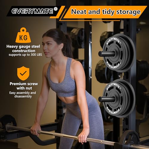 EVERYMATE Weight Plate Storage Rack, Olympic Weight Plate Holder, Bumper Plate Storage, Home Gym Organizer - Image 7