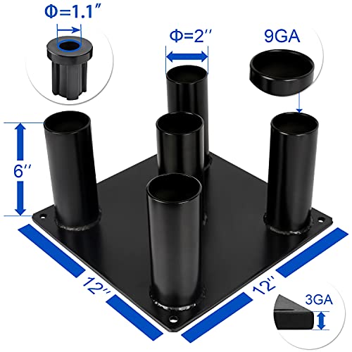 Eapele Barbell Storage Holder for 1" and 2" Olympic Bars EZ-Bars Trap Bars (5 Bars) - Image 3