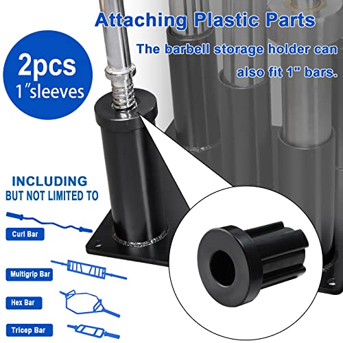 Eapele Barbell Storage Holder for 1" and 2" Olympic Bars EZ-Bars Trap Bars (5 Bars) - Image 5