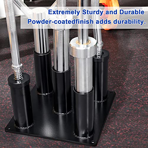 Eapele Barbell Storage Holder for 1" and 2" Olympic Bars EZ-Bars Trap Bars (5 Bars) - Image 6