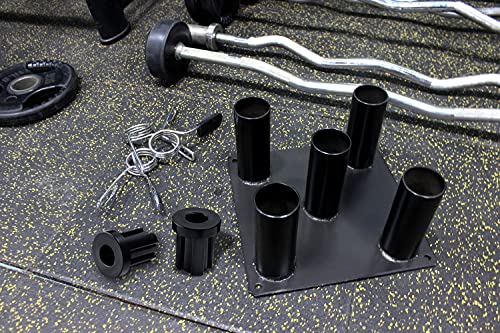 Eapele Barbell Storage Holder for 1" and 2" Olympic Bars EZ-Bars Trap Bars (5 Bars) - Image 7