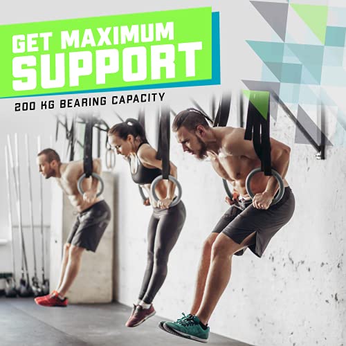 Elite Sportz Gymnastic Rings - Exercise Ring Set for Total Body Strength Training & Pull Ups w/Secure Buckles & Straps - 2 Non Slip Olympic Rings, Indoor Workout Equipment for Kids & Adults - Image 7