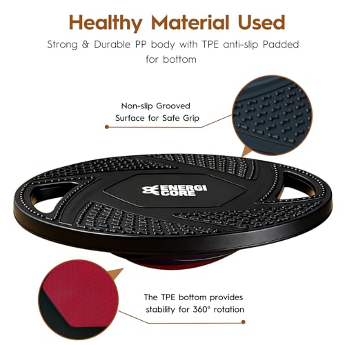 Energi Core Balance Board for Standing Desk and Core Workout - Anti-Slip Surface - Black, Green - Image 6